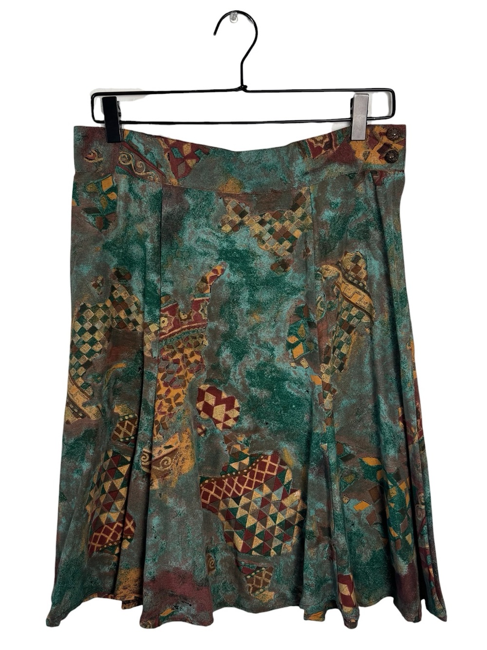 Vintage Marsha Brander Componix Rayon Geometric Abstract Knee-Length Mini Skirt